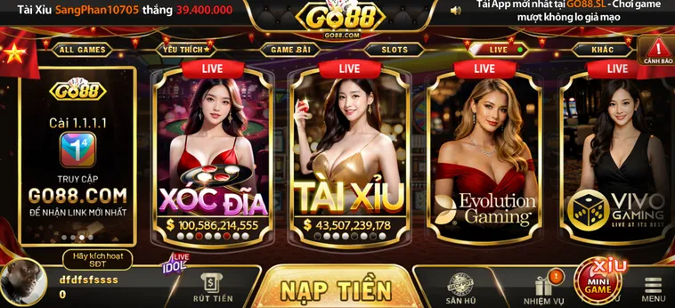 LiveStream Casino Go88 Đỉnh Cao Sòng Bài Trực Tuyến Đẳng Cấp Thượng Lưu