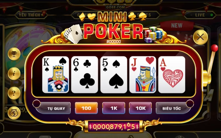 Minigame Mini Poker Tại Go88 Đẳng Cấp Quay Hũ Siêu Tốc Và Chiến Thuật Làm Giàu