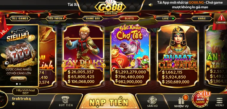 Nổ Hũ Go88 Siêu Phẩm Quay Hũ Đổi Đời Với Tỷ Lệ Nổ Jackpot Cực Cao
