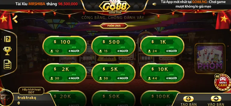 Phỏm Tại Go88 Đỉnh Cao Đấu Trí Nhận Thưởng Khủng Uy Tín Nhất 2026