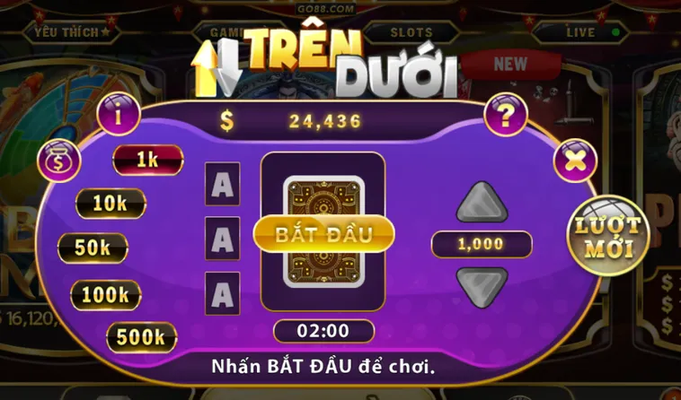 Minigame Trên Dưới Tại Go88 Đẳng Cấp Dự Đoán Nhận Thưởng Cực Lớn Năm 2026